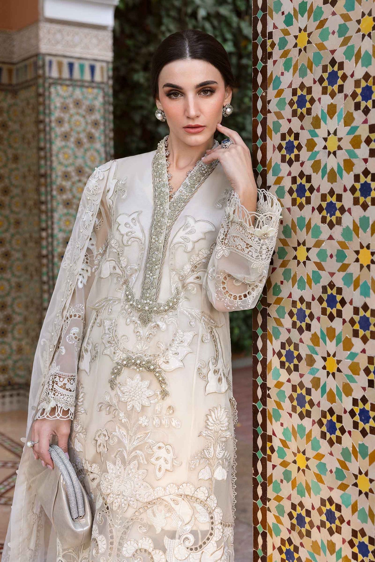 Maria.B - 3 Piece Unstitched Embroidered Organza Suit | D-2506-A