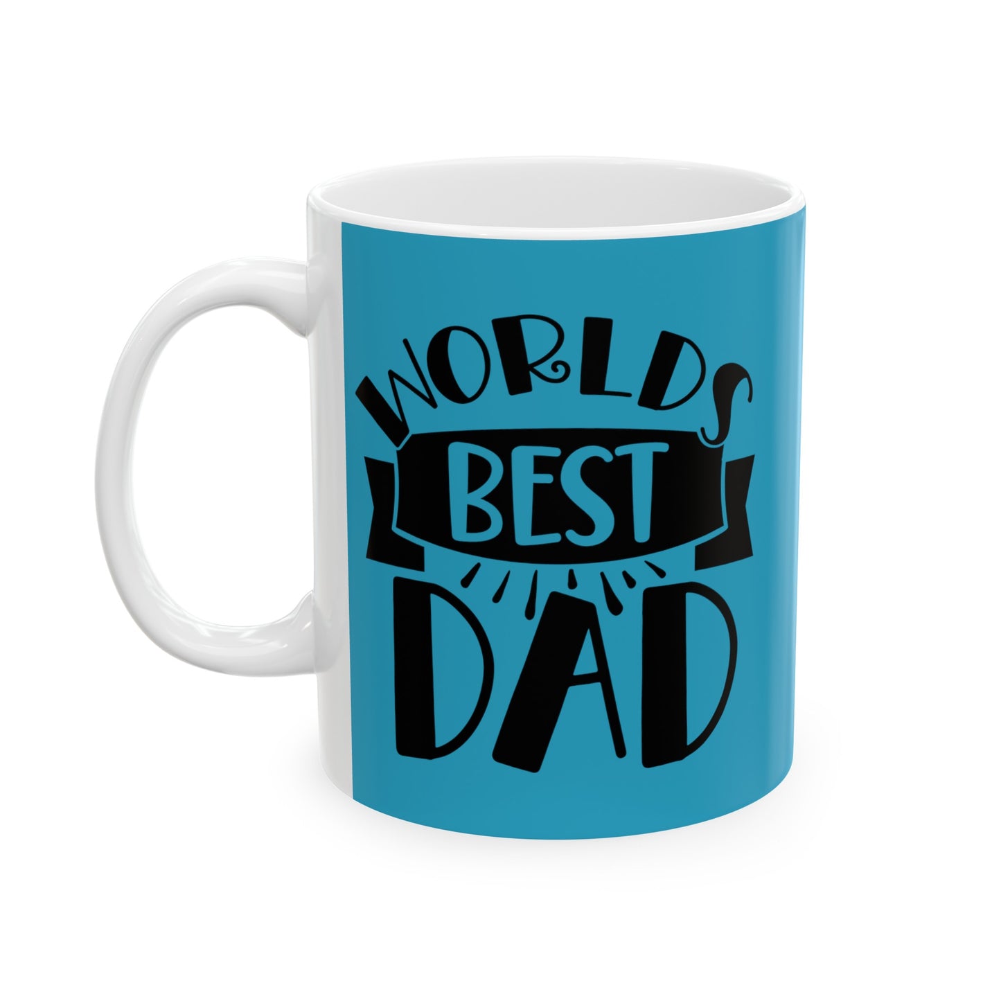 Blue Ceramic Mug, World's Best DAD (11oz, 15oz)