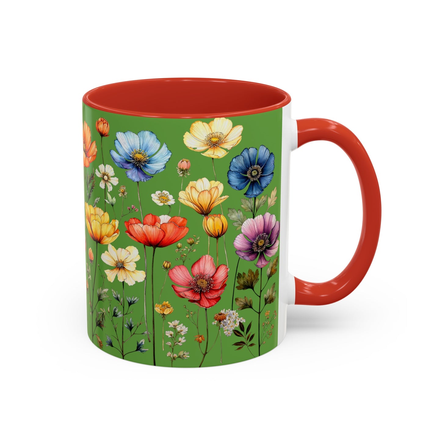 Green Accent Coffee Mug (11 oz)