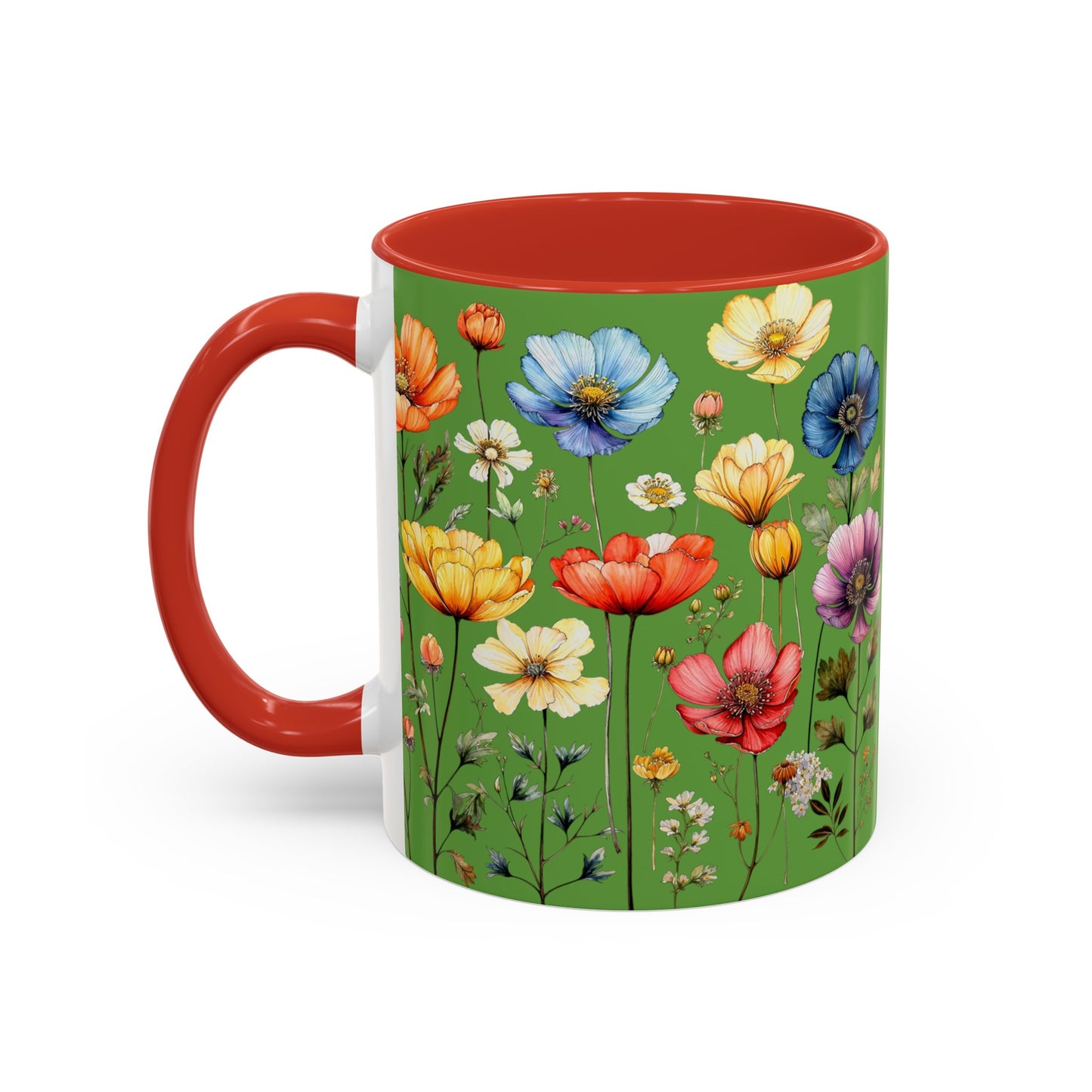 Green Accent Coffee Mug (11 oz)