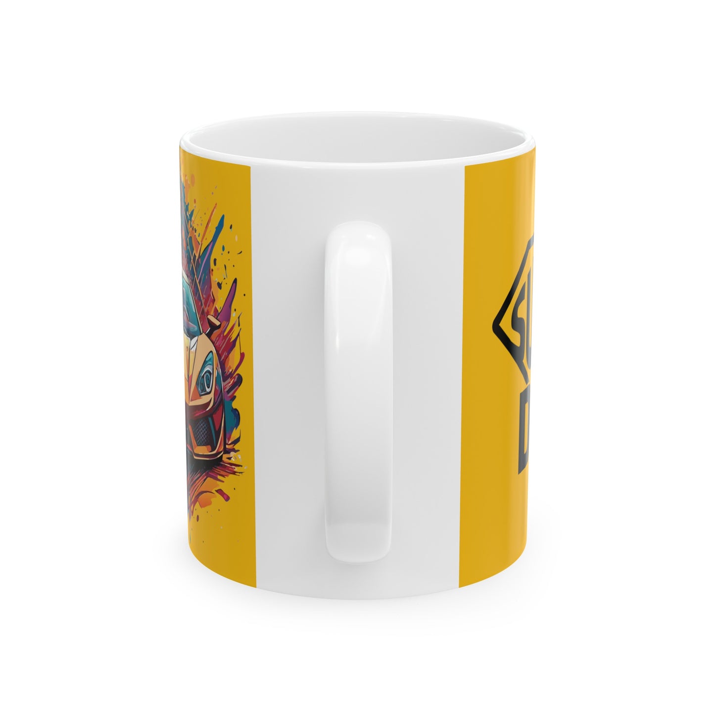 Yellow Ceramic Mug, Super DAD (11oz, 15oz)